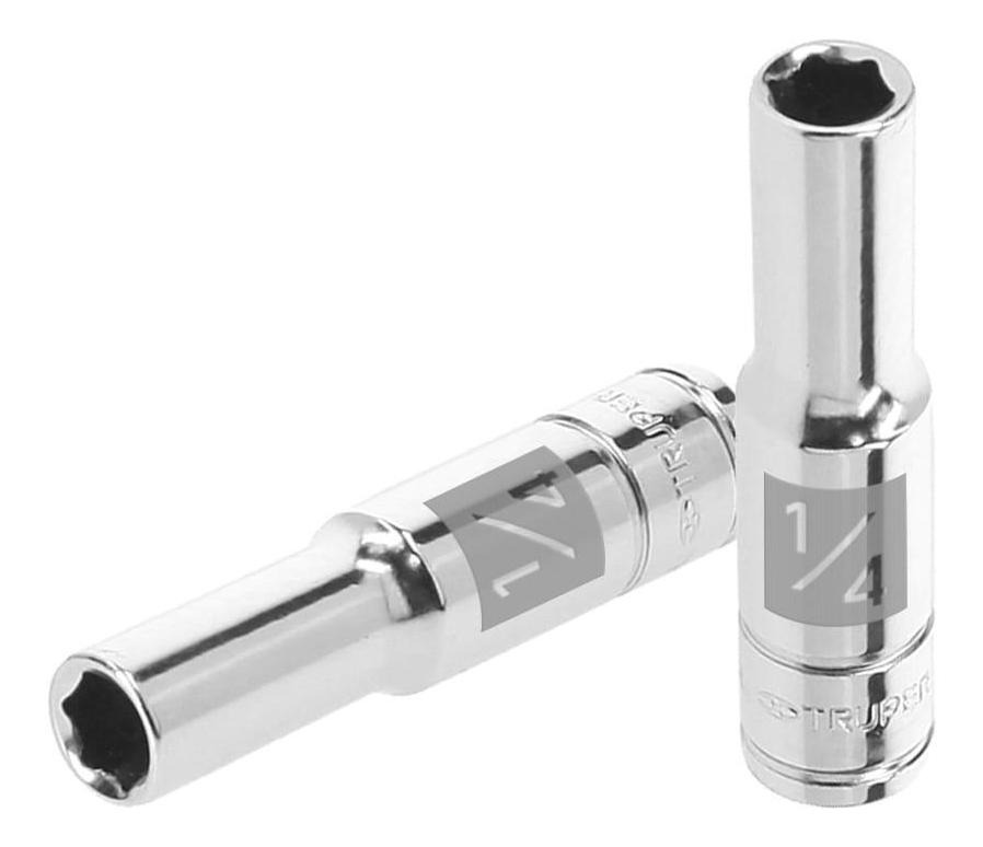 Dado 1/4" 6 Puntas Standard Largo 1/4" Truper 13182
