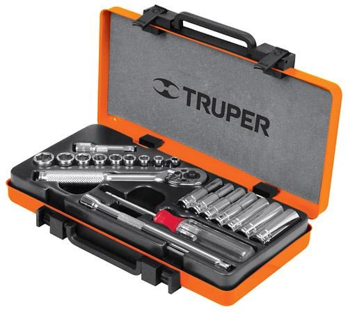 Juego Autocle 1/4" Mm 21 Pz Truper 13981
