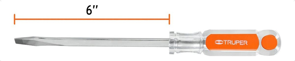 Desarmador Acetato Plano Cuadrada 6" X 5/16" Truper 14104