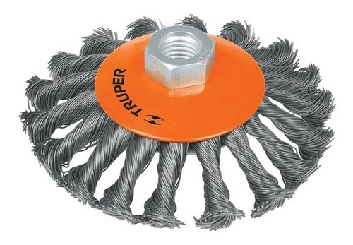 Carda Esmeriladora Trenzada T. Plato 5'' Std Truper 14191 Color Gris