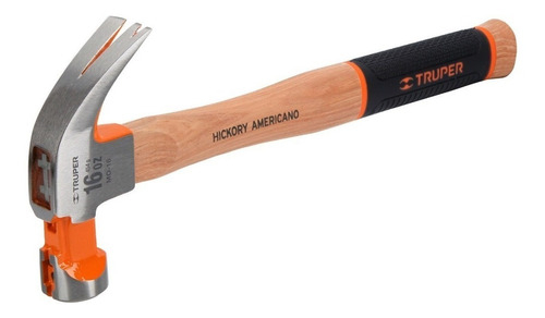 [TR-MO-16] Martillo Pulido Uña Curva 16 Oz, Mango Hickory Truper 16654