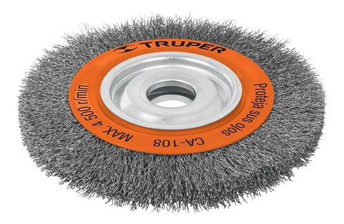 Carda Alambre Ondulado, 8 X 13/16" Esmeril Truper 17525 Color Naranja