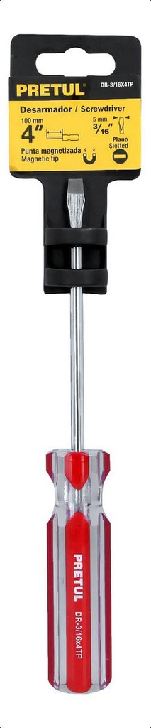 Desarmador PVC Plano 4' X 3/16' Pretul 21458