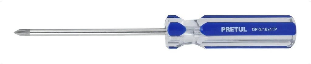 Desarmador Con Punta Estrella Pretul Dp-3/16x4tp Con Mango Hexagonal De Plástico