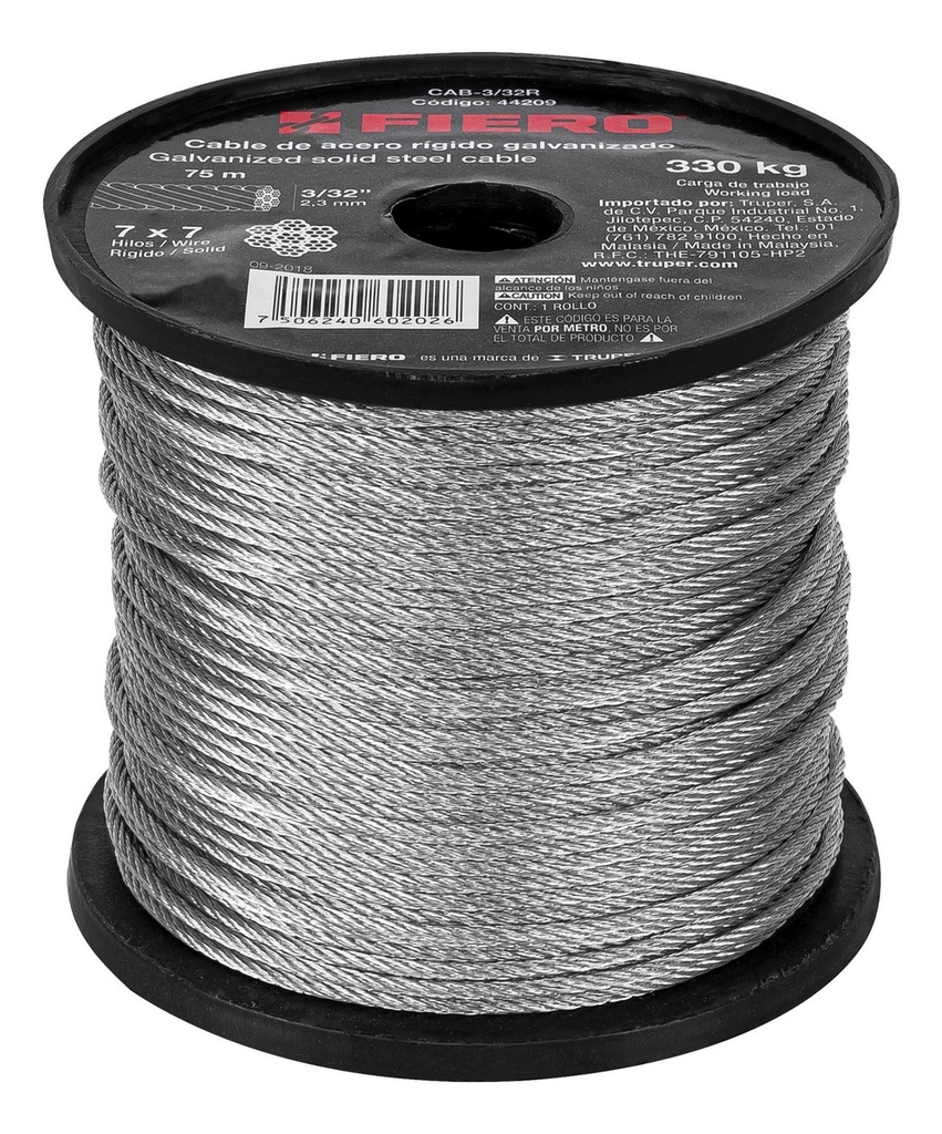 Cable Acero 3/32'' 7x7 Hilos Fiero 44209