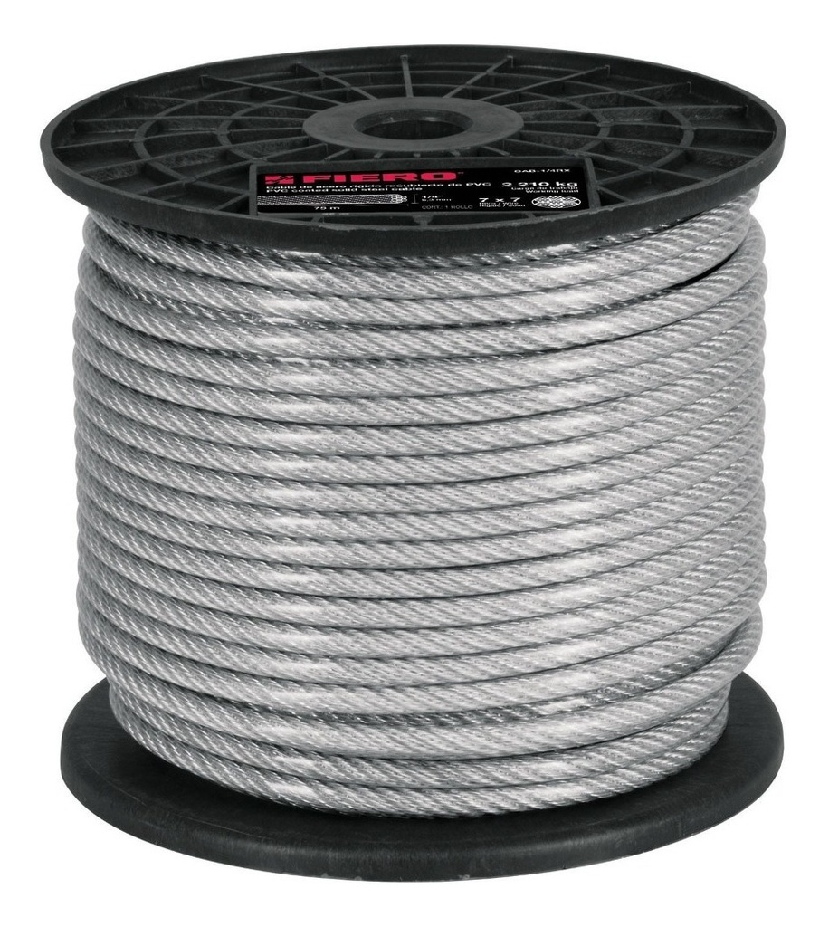 Cable Acero Recubierto PVC 1/8' 7x7 Hilos Fiero 44219