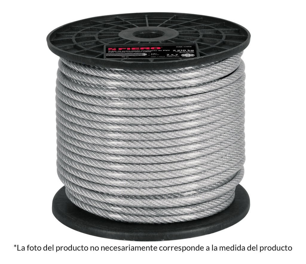 Cable Acero Recubierto Pvc 3/32'' 7x7 Hilos Fiero 44221