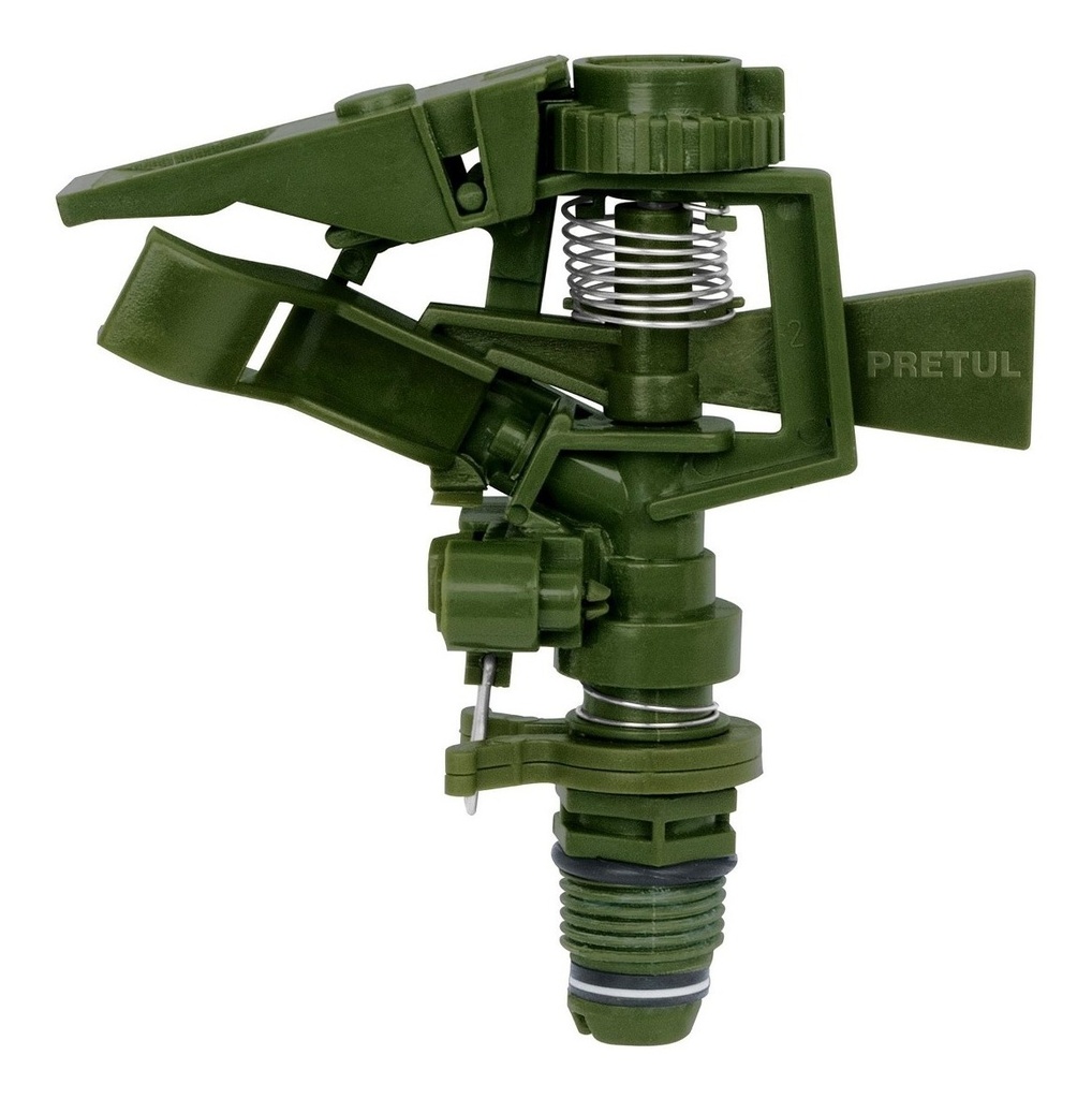 Aspersor plástico, cabeza sola, verde, PRETUL