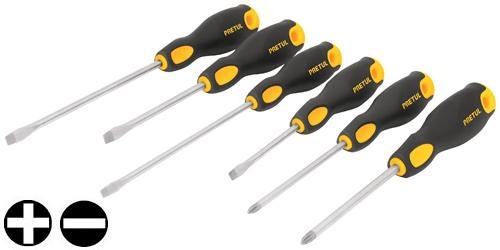 Juego de 6 desarmadores mango Comfort Grip, Pretul