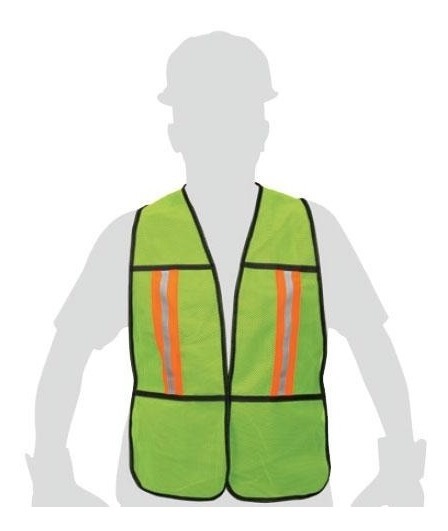 Chaleco de seguridad con cintas reflejantes, verde, Pretul