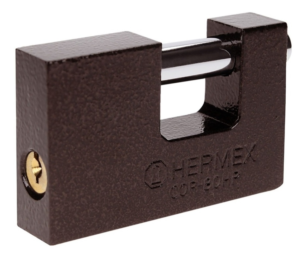 [TR-COR-80HP] Candado Antipalanca 80 MM Cuerpo de Hierro, Hermex Basic