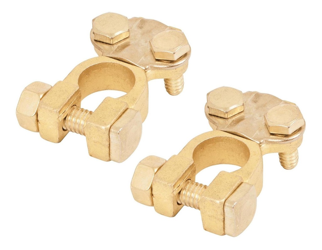 [TR-TEBA-3] Blíster 2 terminales p/batería, latón poste superior, Pretul