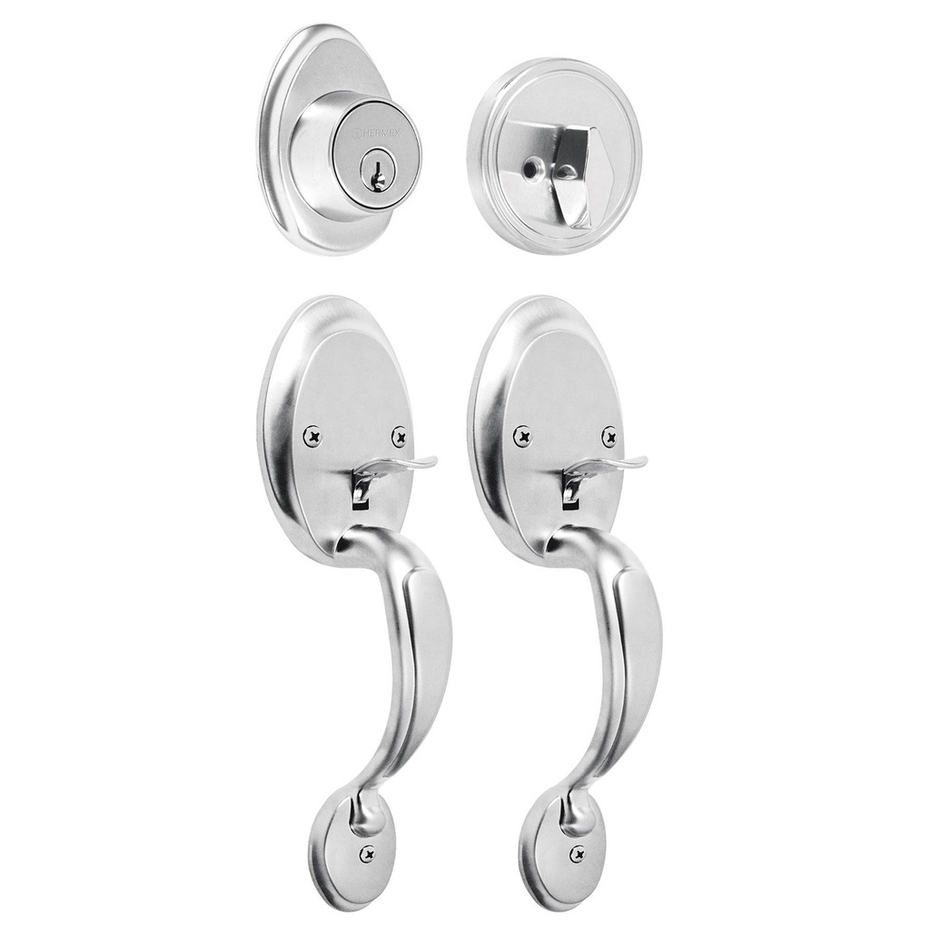 Doble jaladera y perilla, Berna mariposa, cromo mate, BASIC