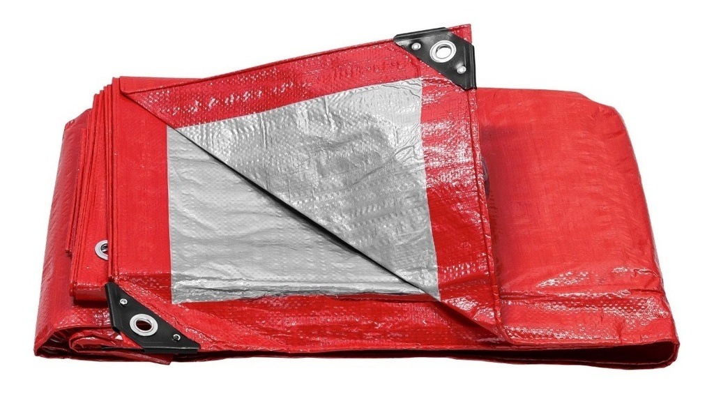 Lona de polietileno 5 x 6 m, roja, 110 g/m2, PRETUL