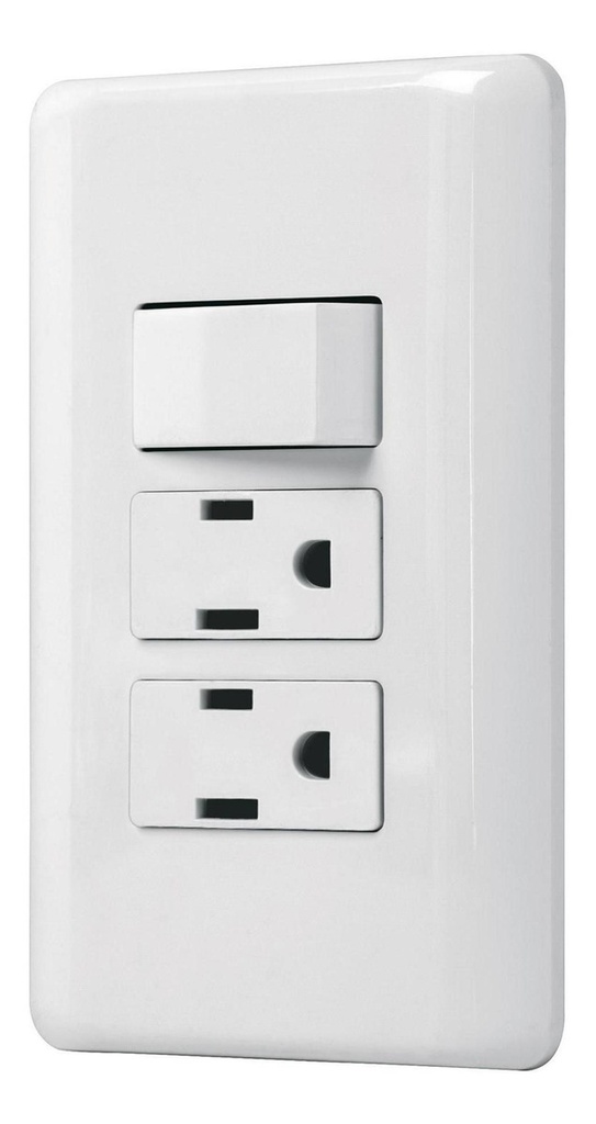 [TR-PA-APCO-B3] Placa armada 2 contactos e interruptor sencillo, Basic