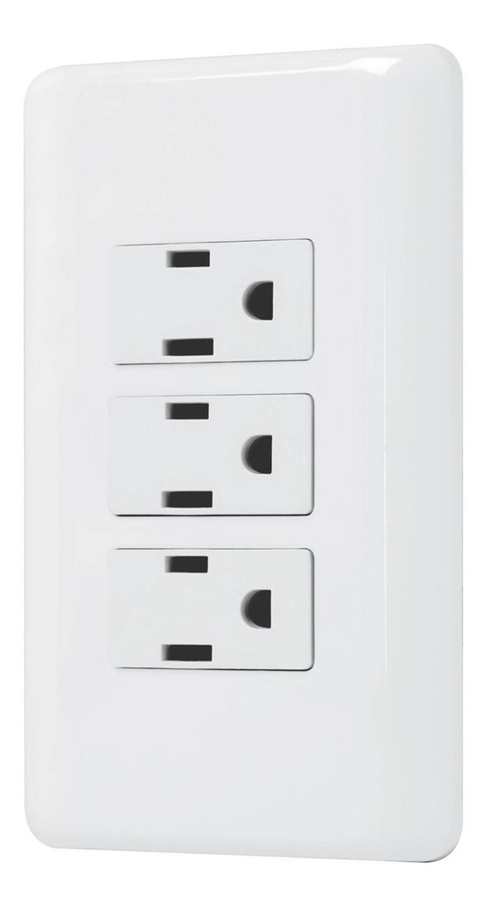 Placa armada con 3 contactos, Volteck Basic