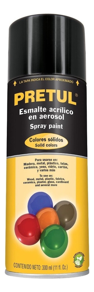 [TR-PA-NM-P] Pintura en Aerosol, Negro Mate, 400 Ml, Pretul