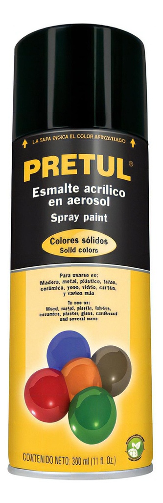Pintura en aerosol, negro satín, 400 ml, Pretul
