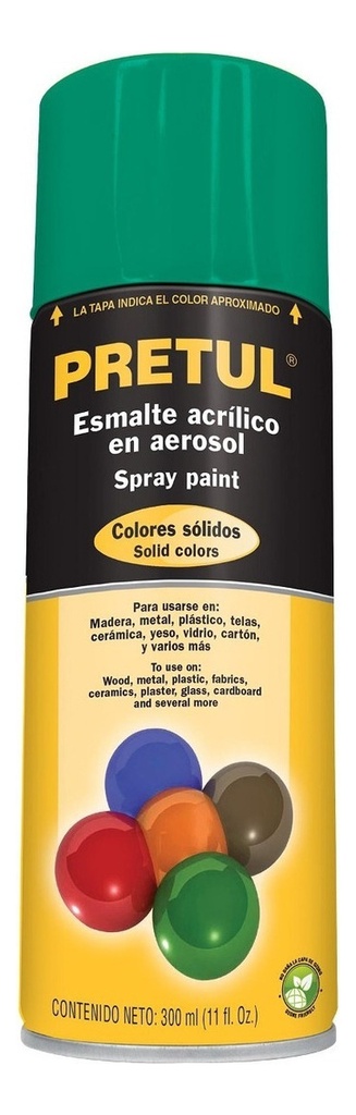 Pintura en aerosol, verde hoja, 400 ml, Pretul
