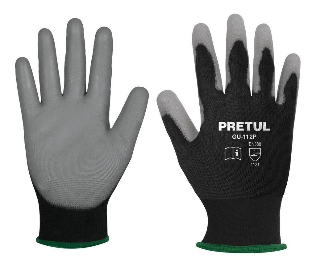 [TR-GU-113P] Guantes de Nylon Recubiertos de Poliuretano, G, Pretul