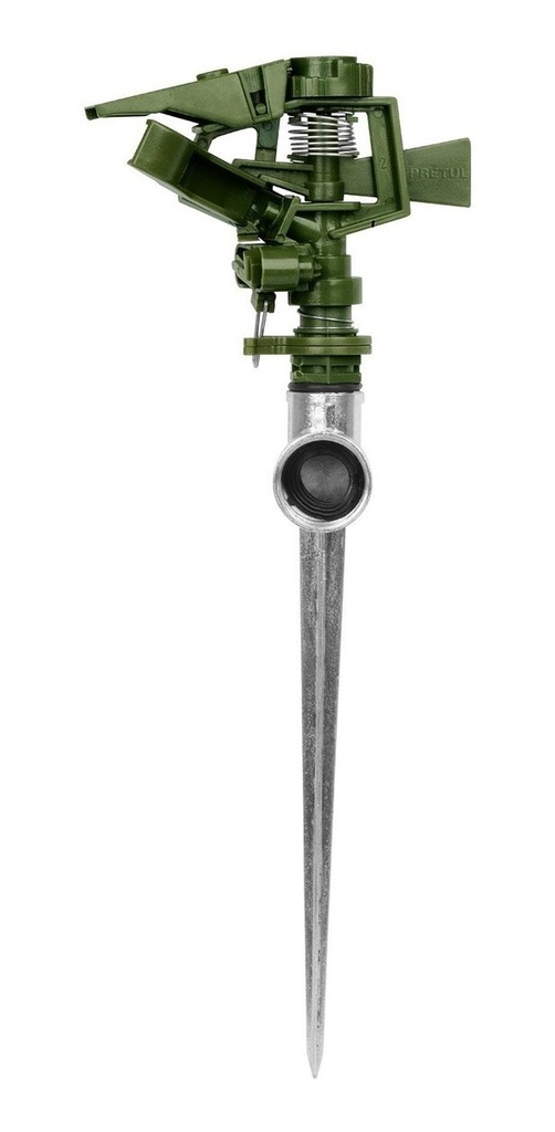 [TR-ASVE-11] Aspersor Plástico 11' Una Vía Estaca Metálica, Verde, Pretul