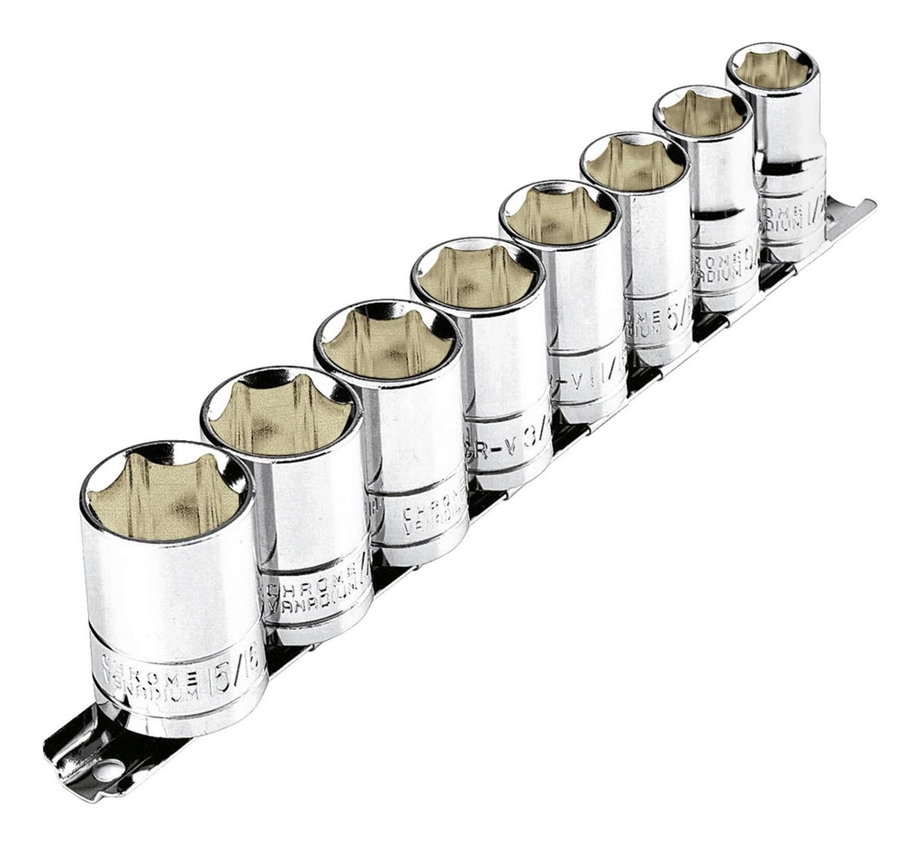 Juego de 8 dados cuadro 1/2' mm, Pretul