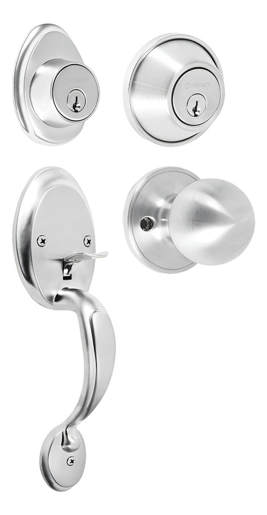 Jaladera y perilla, Berna llave-llave, cromo mate, BASIC