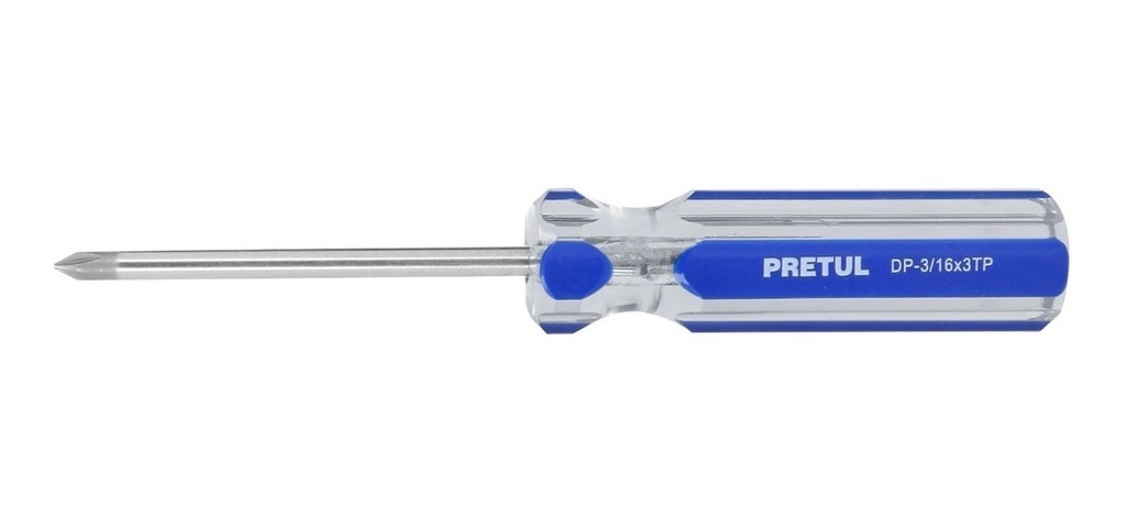 Desarmador de cruz 3/16 x 3' mango de PVC, Pretul