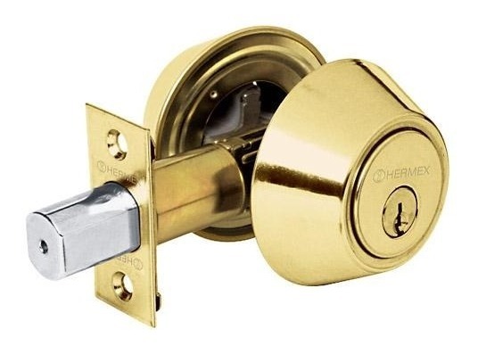 [TR-CERO-12P] Cerrojo llave-llave latón brillante,llave tradicional HERMEX