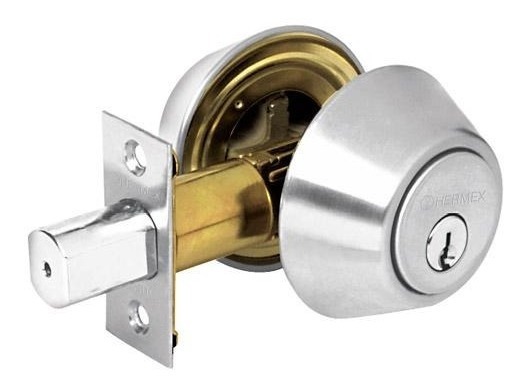 [TR-CERO-32P] Cerrojo llave-llave cromo mate, llave tradicional, HERMEX