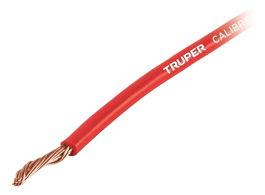 [TR-CAPRI-14R] Cable Primario Calibre 14 Rollo 6 M Rojo Truper 101112 Rojo