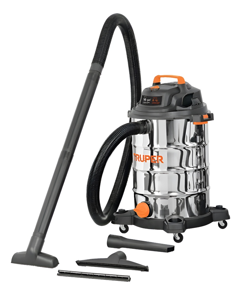 Aspiradora Industrial Acero Inox 60 L (16 Gal) Truper 101525 Gris
