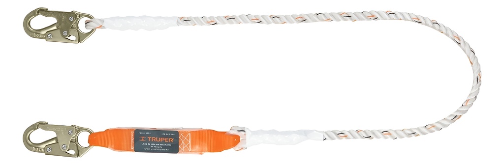[TR-CAB-5431-18-A] Linea De Vida Con Cuerda Trenzada  Truper 10763 Naranja