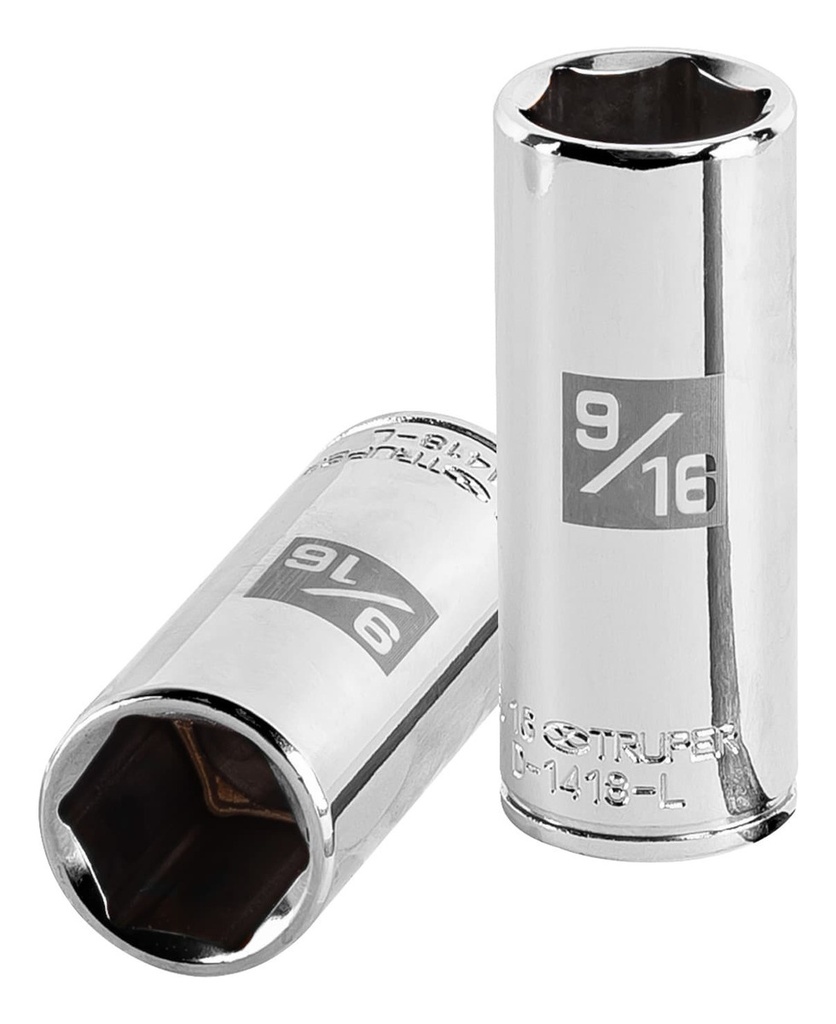 [TR-D-1418-L] Dado 1/4" 6 Puntas Standard Largo 9/16" Truper 13189