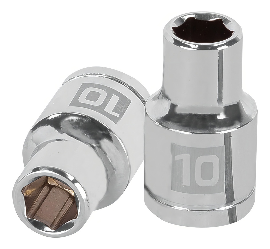 Dado 1/2" 6 Puntas Milimetrico 10 Mm Truper 13260 Color Plateado