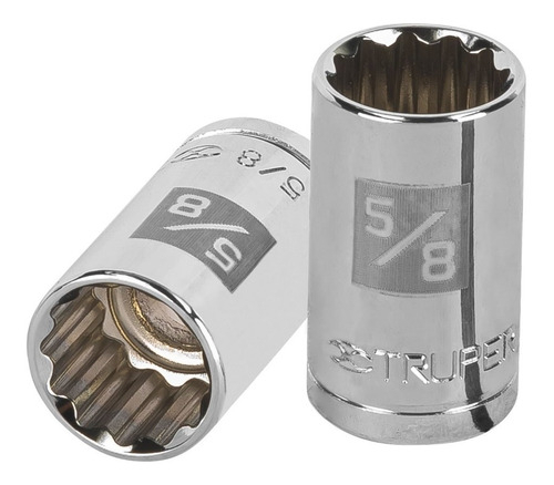 Dado 1/2' 12 Puntas Standard 5/8' Truper 13304 Color Plateado