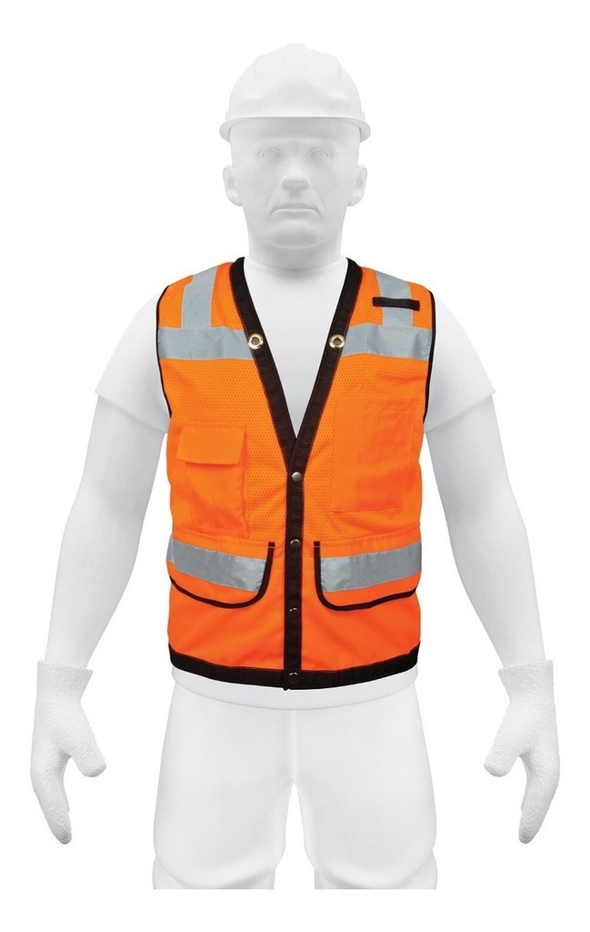[TR-CHS-800N-XL] Chaleco Naranja Reforzado Talla Xg Truper 13481