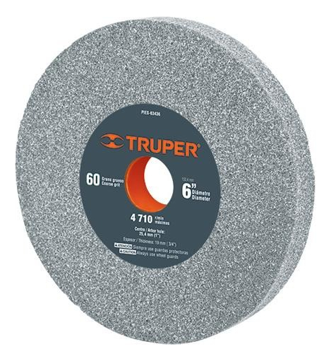 [TR-PIES-63460] Rueda Abr. 6" X 3/4" X 1" Grano 60 Ox. Al. Truper 16349