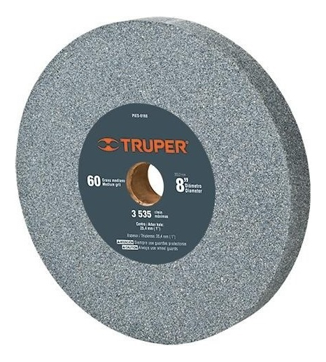 [TR-PIES-8160] Rueda Abr. 8" X 1" X 1" Grano 60 Ox. Al. Truper 16412
