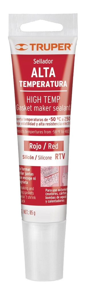 [TR-ALTE-R] Silicon Alta Temperatura Rojo 85 Gr Truper 17566