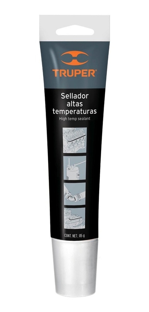 Silicon Alta Temperatura Negro 85 Gr Truper 17567 Negro