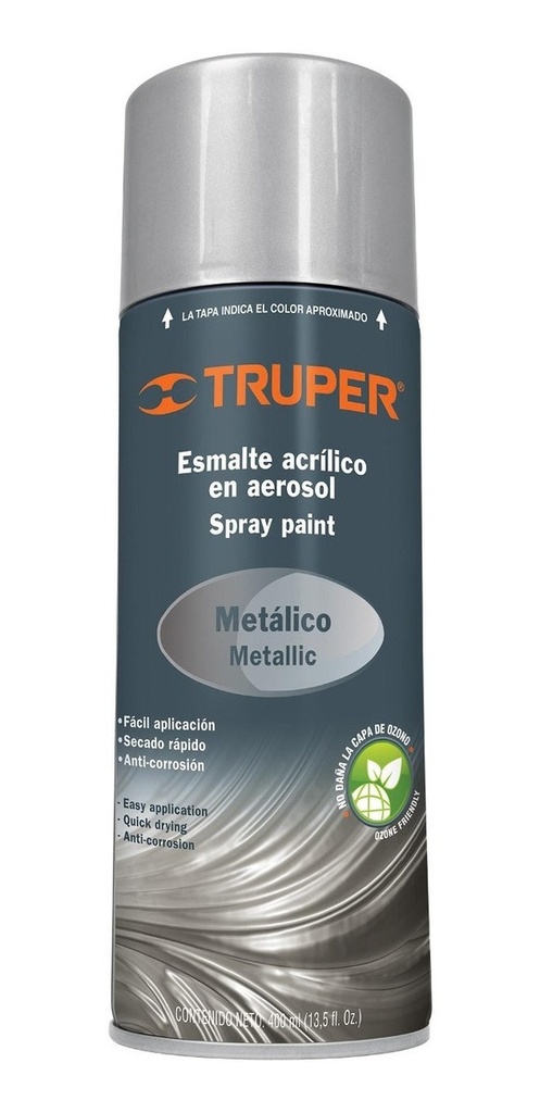 [TR-PAM-PL] Esmalte Aerosol Plata Metalico 400 Ml Truper 19059 Plateado