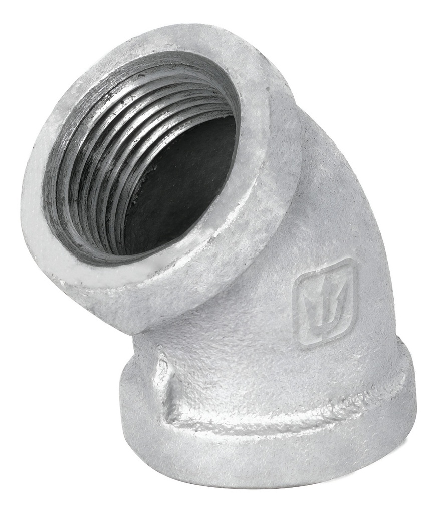 [TR-CG-862] Codo Galvanizado 45º 3/4" Truper 47540 Gris