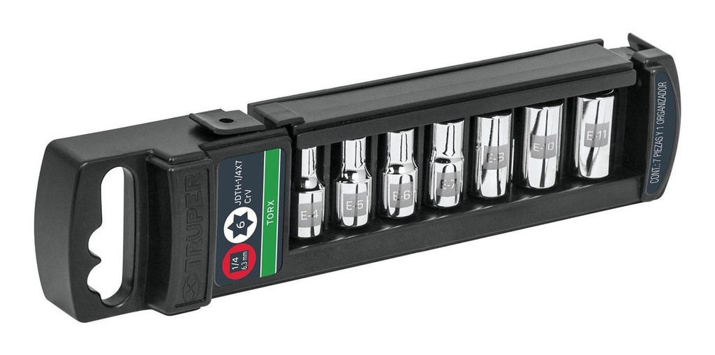 [TR-JDTH-1/4X7] Juego Dados 1/4" Torx 7 Pz Truper 10027