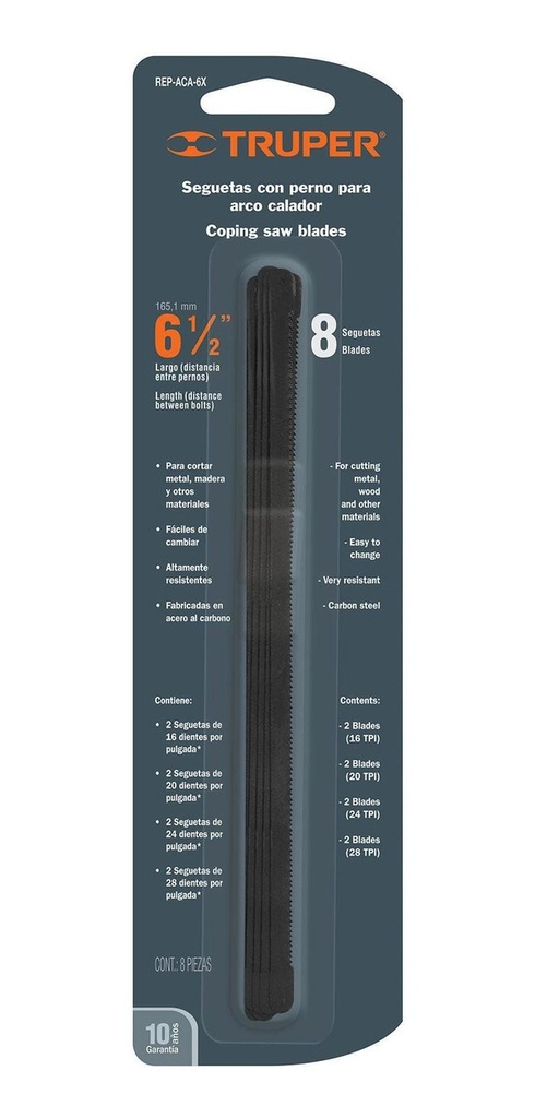 [TR-REP-ACA-6X] Repuesto Arco Calador 8 Pz Truper 10229