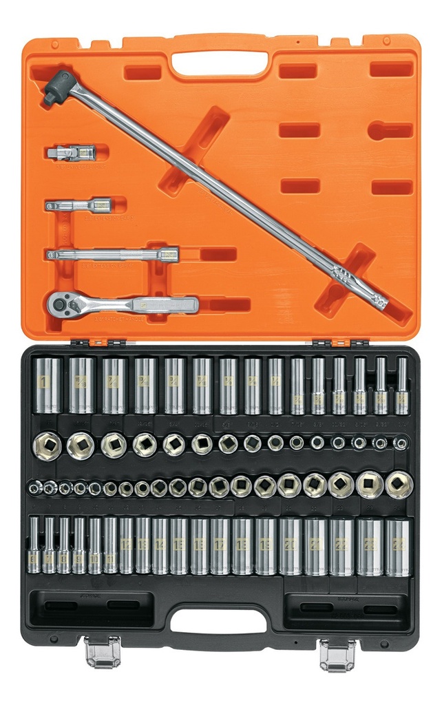 [TR-JD-3/8X73MP] Juego Autocle 3/8" 73 Piezas Truper 102389