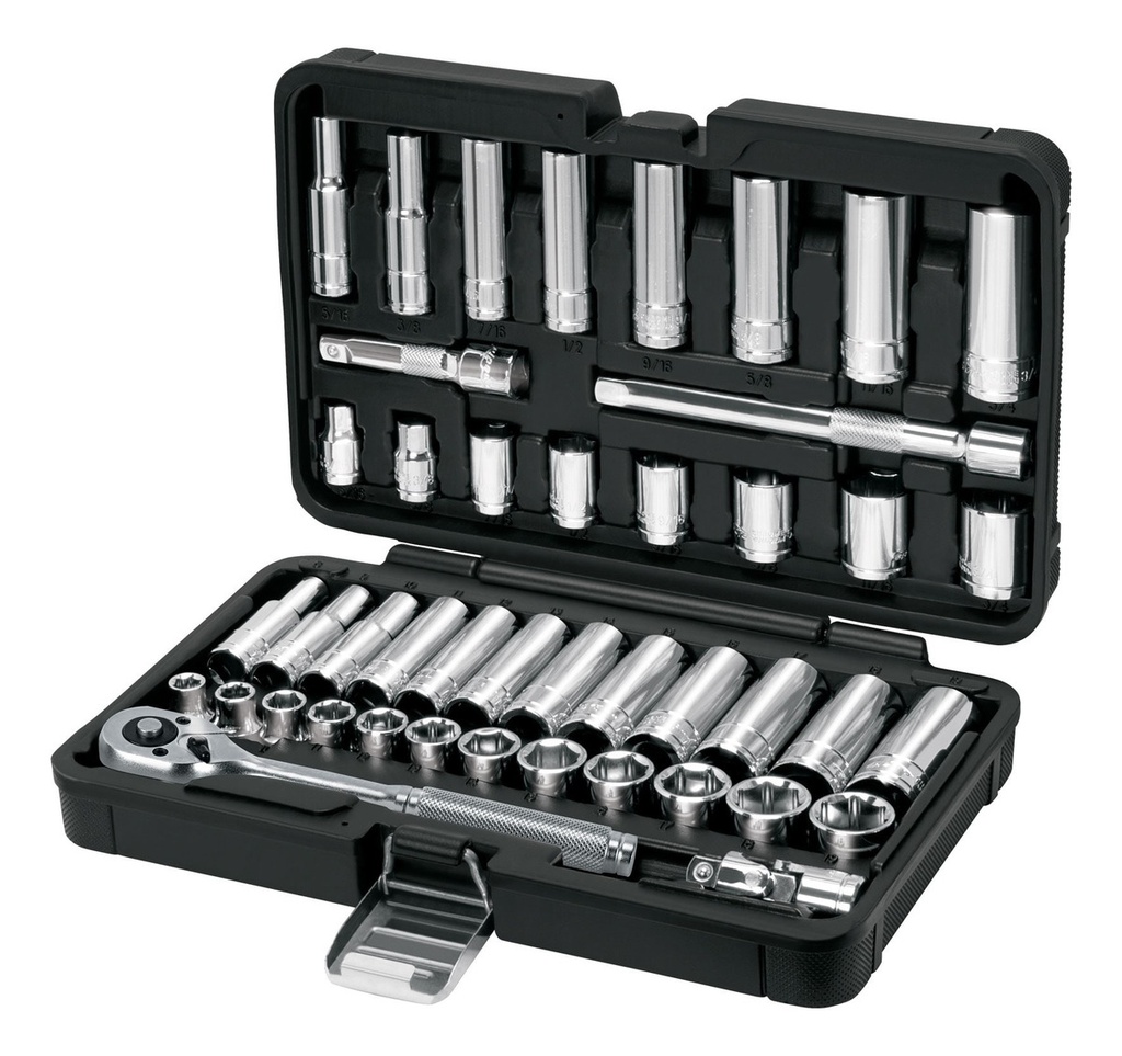 [TR-JD-3/8X45MP] Juego Autocle 3/8" Mixto 44 Piezas Truper 102410