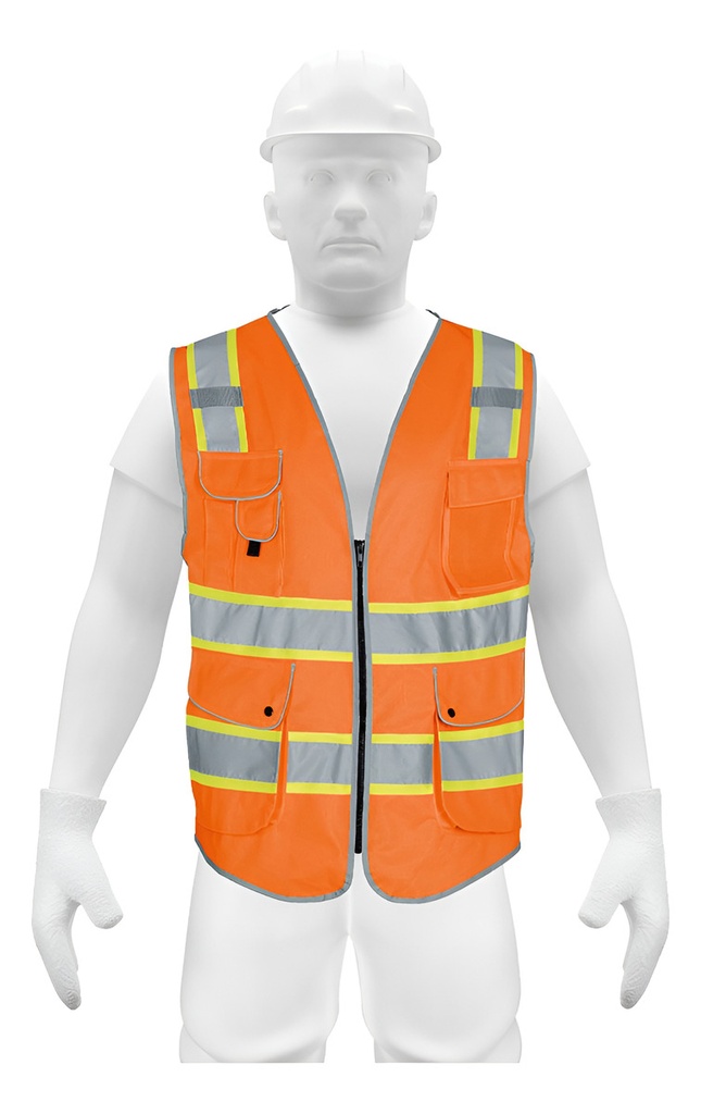 [TR-CHS-900N-L] Chaleco Naranja Expert Talla Grande Truper 102441 Naranja G