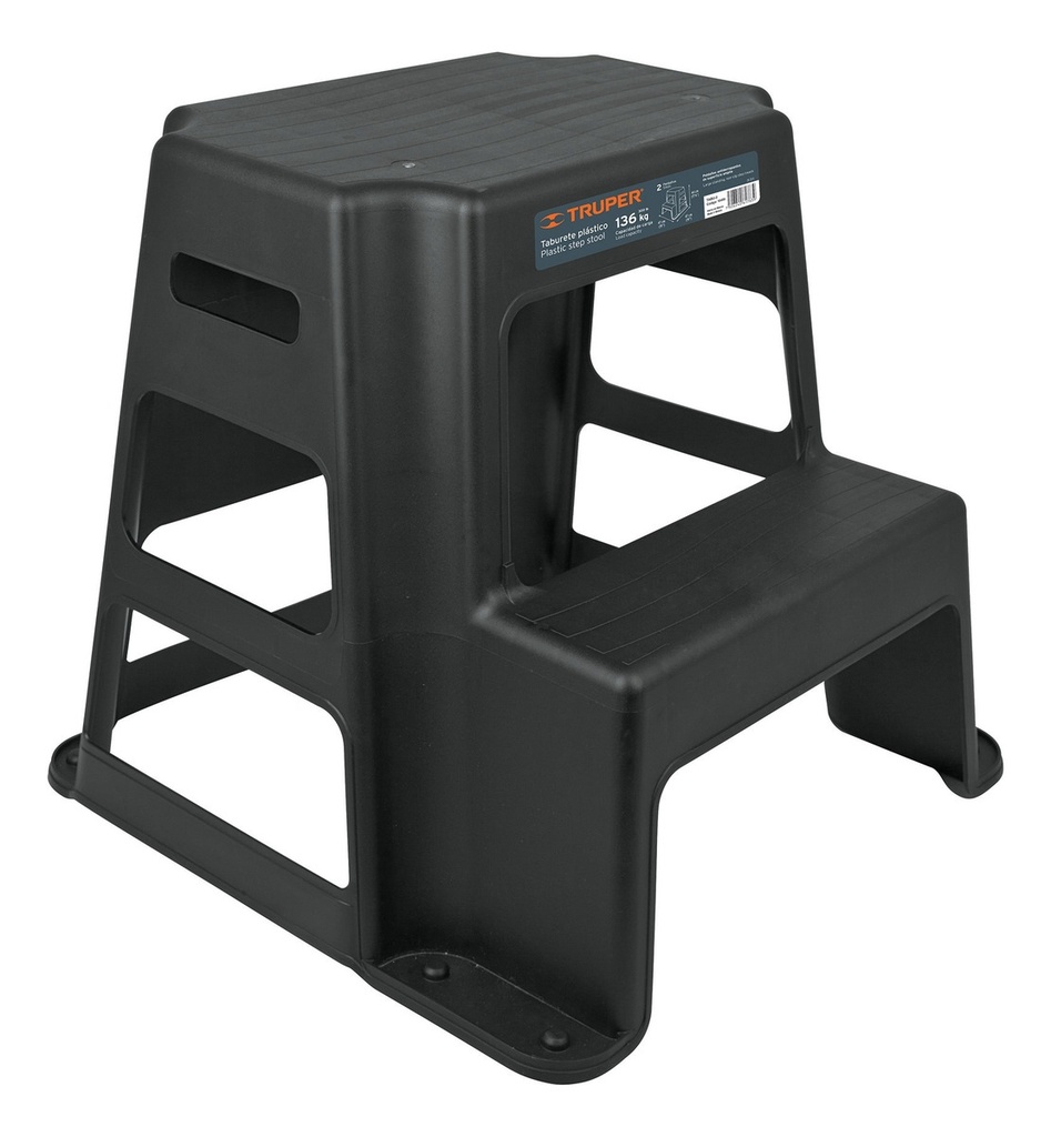 [TR-TABU-2] Taburete 2 Peldaños Truper 10499 Negro