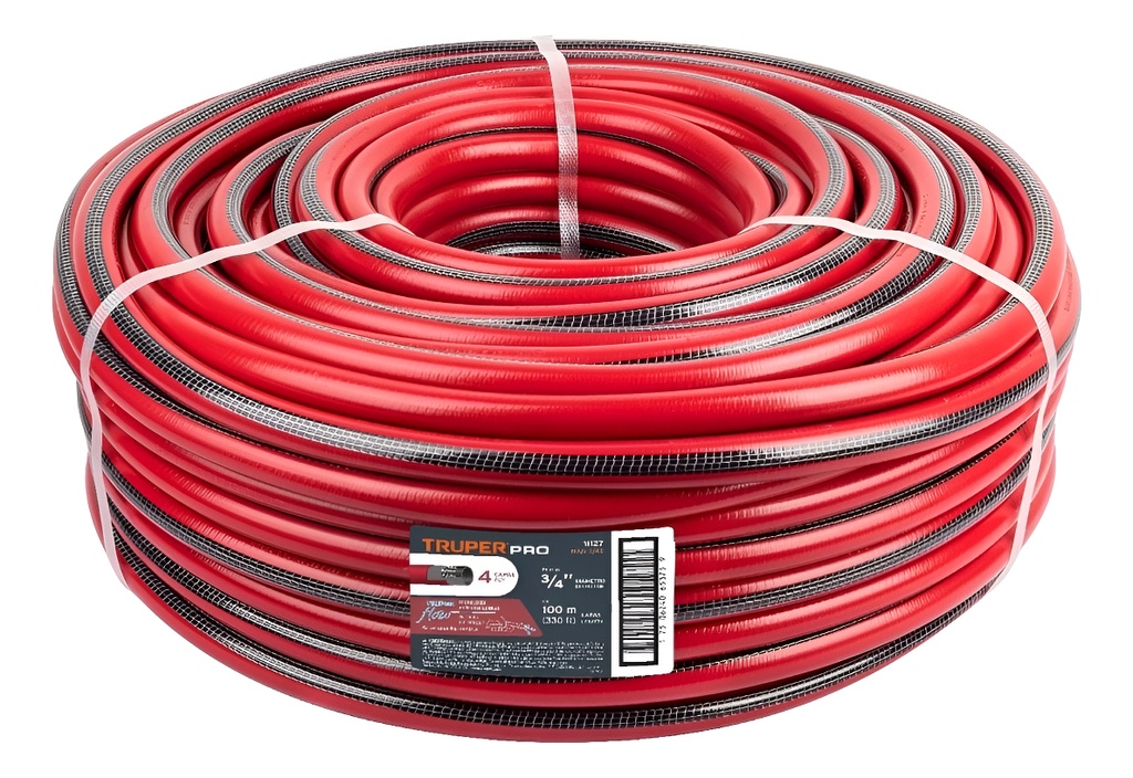 [TR-MAN-3/4X] Manguera Super Reforzada 3/4''  Truper 11127 Rojo
